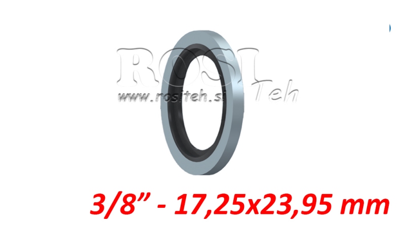 ARRUELA COM VEDAÇÃO DE BORRACHA 3/8 - 17,25x23,95 mm
