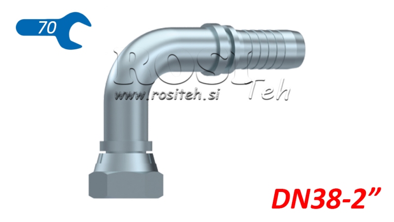 HÜDRAULINE ÜHENDUS BSP NAINE KURV 90° DN38-2