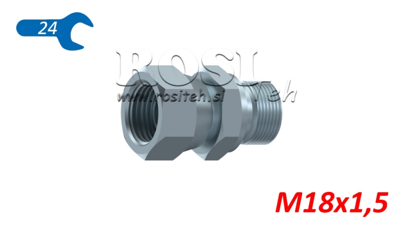 HIDRAULIKUS KÉTCSAVAROS CSATLAKOZÓ FORGÓANYÁVAL M22x1,5