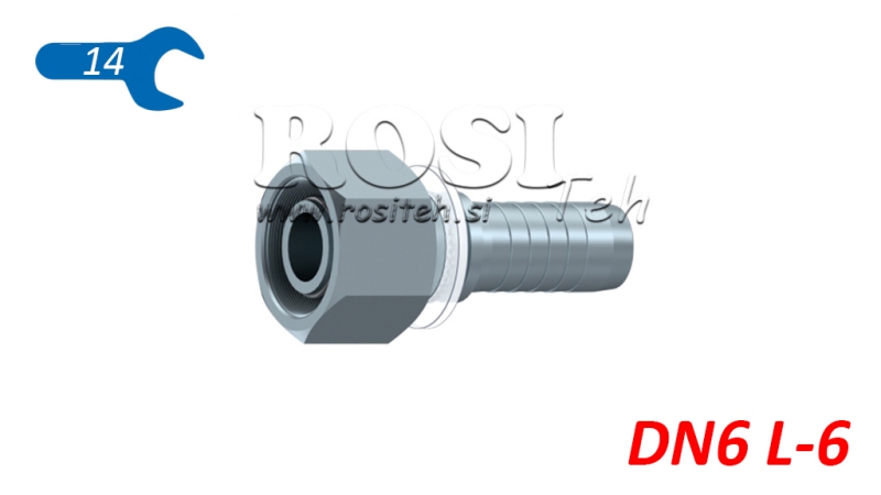 HYDRAULIC FITTING DKOL 6 L FEMALE DN6-M12X1.5