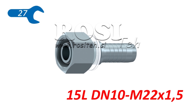 HYDRAULICKÁ PRÍPOJKA DKOL 15 L SAMICA DN10–M22×1,5