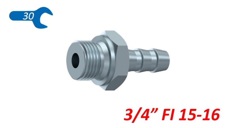 HYDRAULICKÁ PRÍPOJKA SAMEC 3/4 PRE GUMENÚ HADICU Ø15–16