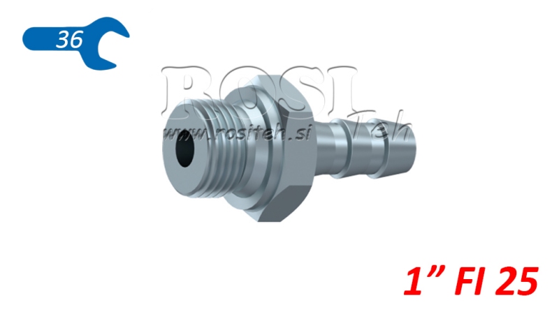 HYDRAULICKÁ PRÍPOJKA SAMEC 1 PRE GUMENÚ HADICU Ø25