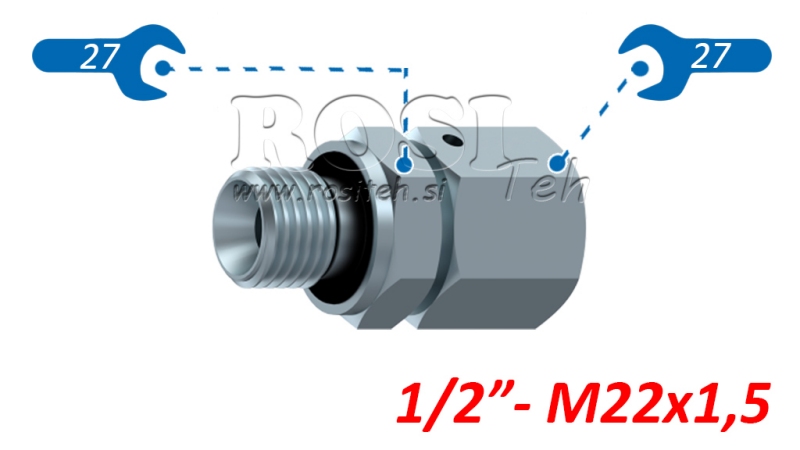 HYDRAULISCHER ZWEIWEGEVENTIL EINGEBAUTER SCHRAUBENVERBINDUNG AOVR ED BSP1/2 - M22X1,5
