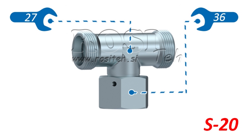 HIDRAULIKUS T-IDOM S-20 KÖZPONTI FORGÓ HOLLANDI ANYÁVAL M30X2