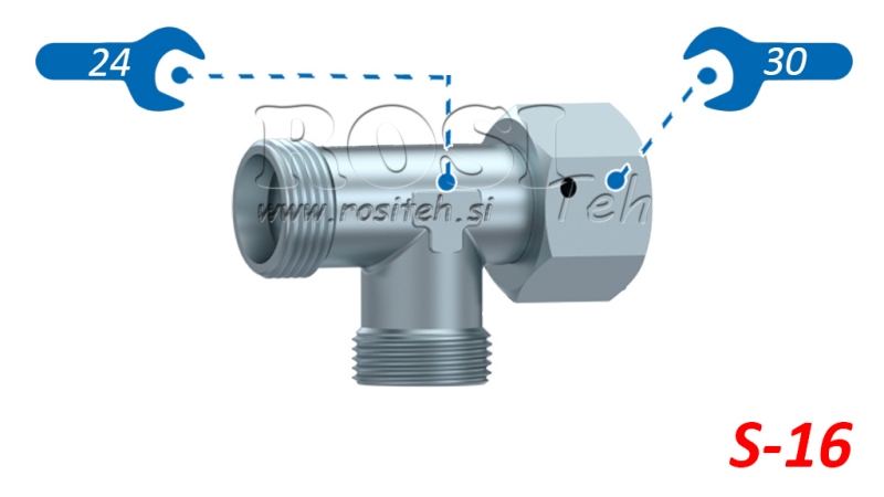 HIDRAULISKAIS T-GABALS S-16 AR SĀNU GROZĀMO UZGRIEZNI M24X1,5