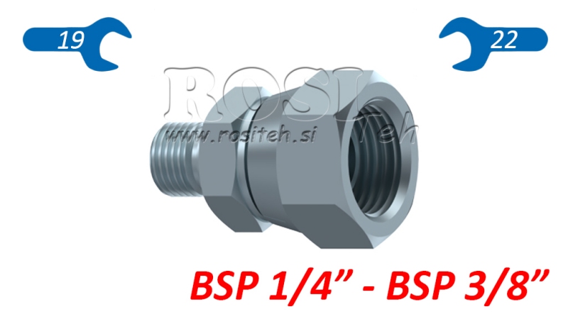 RÉDUCTEUR HYDRAULIQUE À ÉCROU TOURNANT BSP  1/4-BSP 3/8