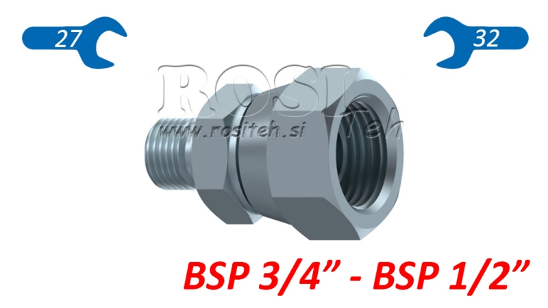 HYDRAULISCHE SCHWENKMUTTER-REDUZIERUNG BSP 3/4-BSP 1/2