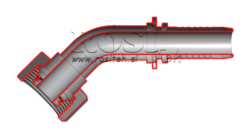 HIDRAULIKUS IDOM DKOL 10 L NŐI TÉRD 45* DN10-M16x1,5