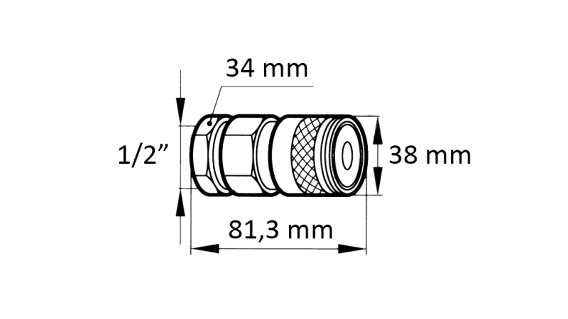 QUICK COUPLING EXCAVATOR FFH FEMALE 1/2