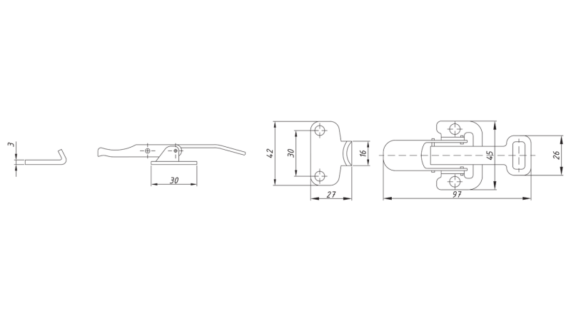 PERÄVAUNUN SIVUPANEELIN SALPA, NAPA L-TYYPPI