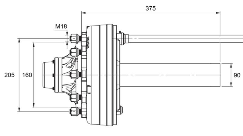 POLOOS S BRZDAMI - 5250 kg (6 SKRUTIEK) - 290 mm