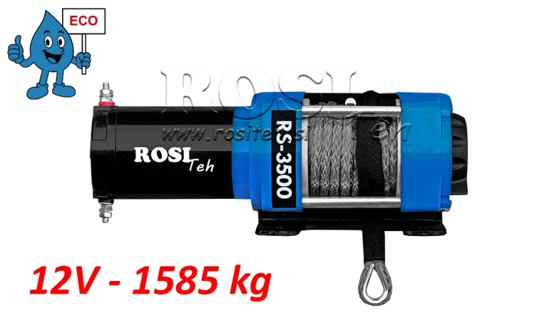 12 V SÄHKÖVINSSI RS-3500 - 1585 kg - SYNTEETTINEN KÖYSI - ECO