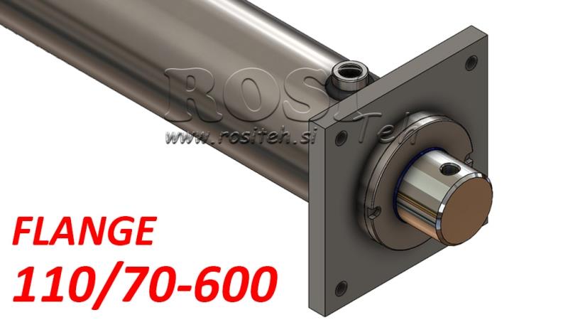 CYLINDRE HYDRAULIQUE AVEC PLAQUE DE MONTAGE 110/70-600