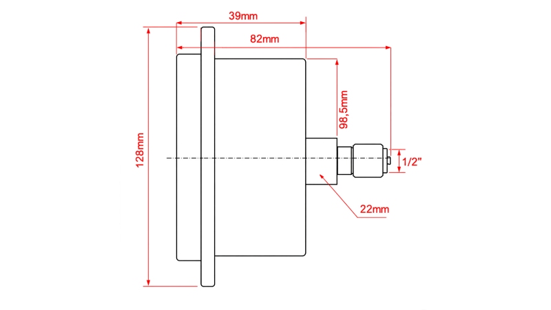 MANOMETRI DN100 TAKANA 0 - 600 BAR - 1/2