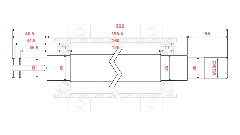 VALURAUTAINEN PYÖRÖSAHAAKSELI 300MM (VASEN KIERRE)