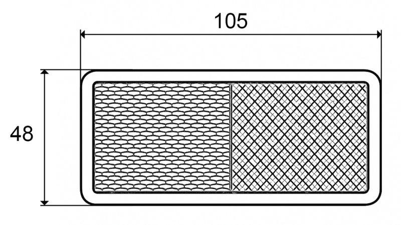TÉGLALAP ALAKÚ FÉNYVISSZAVERŐ ORANGE105x48 (10pcs)