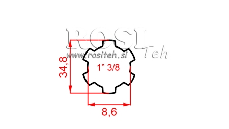 КАРДАНЕН АДАПТЕР 1-3/8 ДВУСТРАНЕН (250 mm)