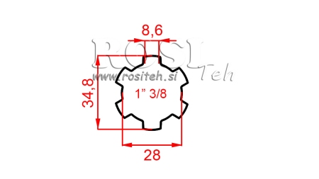 ZAPFWELLENADAPTER 1-3/8 STANDARD (200 mm)