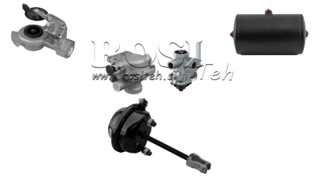 SET OF AIR BRAKES FOR TRAILER COMPLETE ONE CIRCULAR SYSTEM 1 CYLINDER