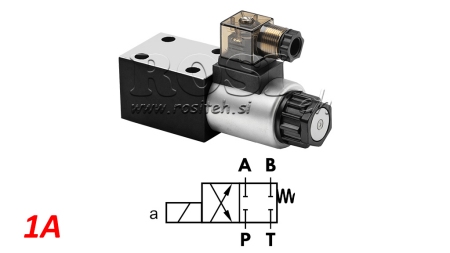 HYDRAULINEN SÄHKÖMAGNETTINEN VENTTIILI KV-4/2 CETOP 3 12/24/230V 1A