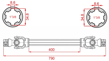 ECO KARDANOVÝ HRIADEĽ 790mm 35-60HP ŠTANDARD