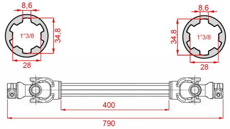 ECO КАРДАНЕН ВАЛ 790mm 35-60HP СТАНДАРТ