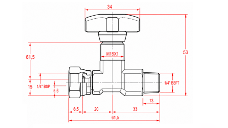 HYDRAULINEN VENTTIILI MANOMETRILLE