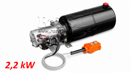 MINI HYDRAULIKAGGREGAT 24V DC - 2,2kW = 2,1cc - 12 lit