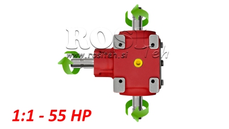 ANGLE GEARBOX T-27J 1:1 (55HP-40.4KW)