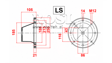HYDRAULICKÁ FLANGE - BELL LS252 (EM2,2-4 KW/GR2)