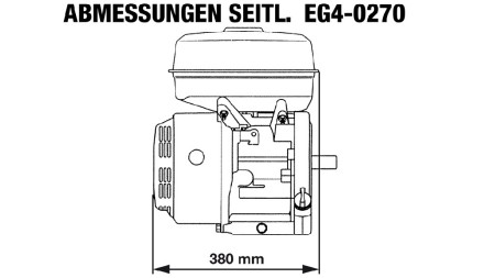 Benzinmotor EG4-270cc-6.56kW-8.92PS-3.600 U/min-H-KW25x88.2-Handstart