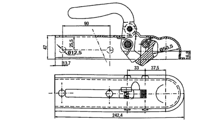GUĽOVÝ ZÁVES PRE AUTO PRÍVES 50 mm