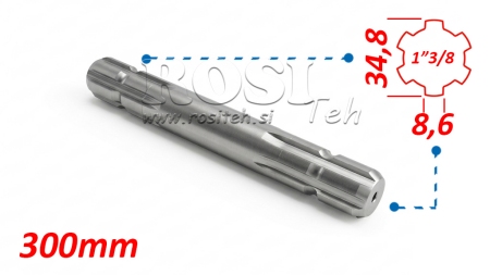 ZAPFWELLEN ANSATZ 13/8 BEIDESEITIG L=300