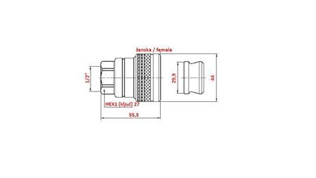 QUICK COUPLING FOR BRAKES FEMALE 1/2