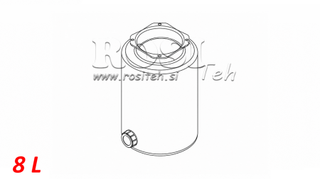 SERBATOIO IN METALLO ROLL PP 8 LITRO ORIZZONTALE-VERTICALE