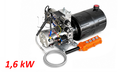 MINI HYDRAULICKÁ JEDNOTKA 12V DC - 1,6kW = 2,1cc - 8 lit - 2x dvojosmerný (kovový)