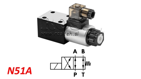 HIDRAULIKUS ELEKTRO MÁGNESES SZELEP KV-4/2 CETOP 3 12/24/230V N51A