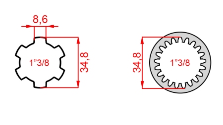 P.T.O. АДАПТЕР 13/8 -21 ЗЪБА