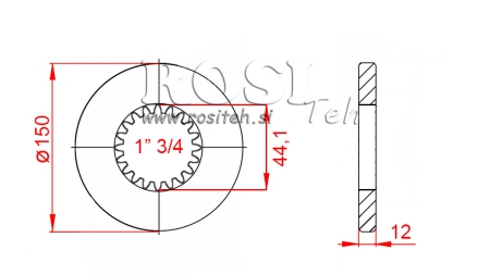 KARDANOVÝ ADAPTÉR S PRÍRUBOU A ČAPOM 1-3/4 (80 mm) (20 DRÁŽOK)