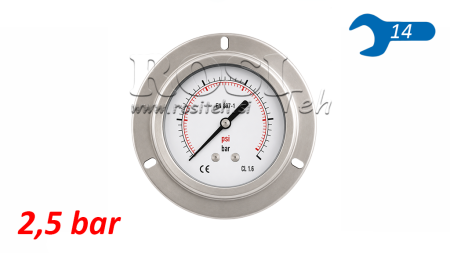 MANOMETRI DN63 TAKANA 0 - 2.5 BAR - 1/4