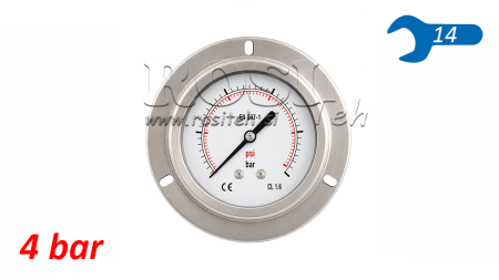 MANOMETRI DN63 TAKANA 0 - 4 BAR - 1/4