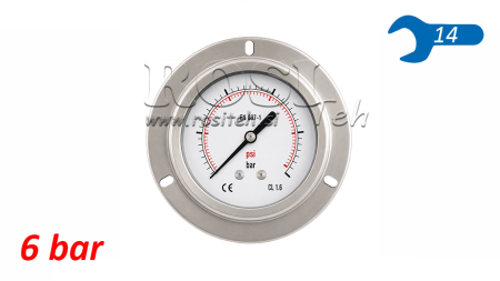 MANOMETRI DN63 TAKANA 0 - 6 BAR - 1/4