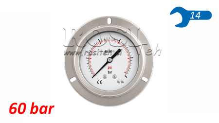 MANOMETRI DN63 TAKANA 0 - 60 BAR - 1/4