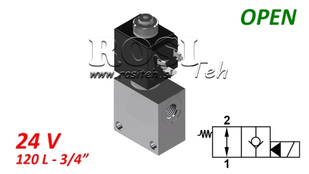 2-KRYPTIS VOŽTUVAS 3/4 (NO) 24V - 120LIT