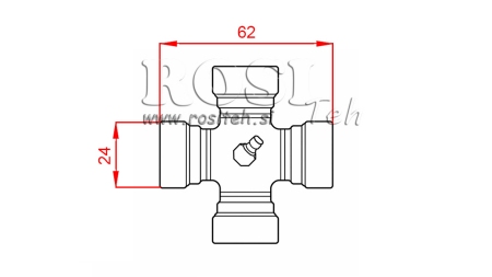 KRÍŽOVÝ KĹB F-24,00X62,00 PRE ECO KARDANOVÝ HRIADEĽ 790mm 35-60HP ŠTANDARD