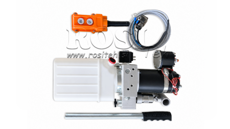 MINI HYDRAULINEN YKSIKKÖ 12V DC - 0.8KW = 0.5CC - 1.5 LITROA - YKSISUUNTAINEN KOKOONPANO (PVC) MANUAALIPUMPULLA
