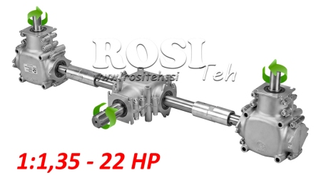 HAJTÓMŰKÉSZLET 1:1,35 (22HP-16kW) TRÁGYASZÓRÓHOZ L:770 - ALU
