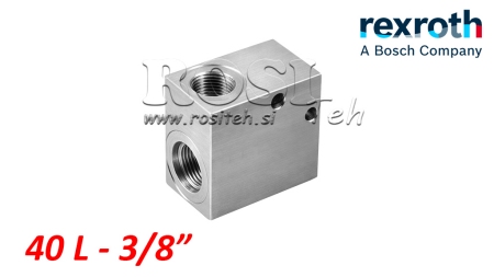CORPS / BOITIER ALUMINIUM POUR ELECTROVANNE A CLAPET 2/2  (2 VOIES ) -REXROTH 3/8 40-L/MIN