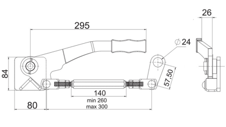 REHVI KÜLGPANEELI KINNITUSKÄEPIDE - VASAK